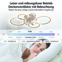 1 x RAW Customer Returns LED Ceiling Fan With Lighting 145W Ceiling Lamp With Fan And Remote Control APP 3 Color Temperature 6 Speeds Ceiling Fan With Light For Bedroom Living Room Dining Room White - RRP €114.73