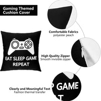 6 x Brand New Boao 4 Pieces Gaming Cushion Cover Gamer Pillowcase Video Game Cushion Covers for Gaming Fan Video Game Theme Party Sofa Bedroom Novelty Gift Halloween Christmas, 45 x 45 cm - RRP €82.2