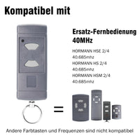 50 x Brand New Garage door opener, pack of 3 garage door remote control compatible with Hormann hand transmitter 40.685MHz HSE2 4, HSM2 4, HS2 4 remote control, 2 channels, replacement remote control - RRP €3024.5