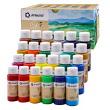 1 x RAW Customer Returns Artecho acrylic paint set 24 x 59 ml, acrylic paint set, waterproof and lightfast, quick drying, ideal for canvas, paper and fabrics. - RRP €28.99