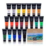 1 x RAW Customer Returns Artecho Acrylic Paint Set Professional 20x120 ml, Acrylic Paint Set, Waterproof and Lightfast, Quick Drying, Ideal for Canvas, Wood, Fabric, Crafts, Leather and Stone. - RRP €37.3