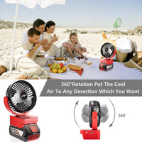 1 x RAW Customer Returns Portable Cordless Fan for Bosch 18V GBA Battery, Brushless Motor Cordless Fan with USB A C Quick Charge for Camping, Workshop and Construction Site No Battery  - RRP €30.99