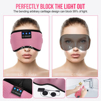 1 x RAW Customer Returns LC-dolida Sleep Mask Headphones Side Sleeper Sleep Mask Bluetooth Washable Light Blocking Sleep Glasses with Microphone for Travel Nap Yoga Meditation Sleeping Pink  - RRP €26.99