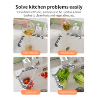 8 x Brand New JJWNMLL Kitchen Triangle Sink Strainer, Collapsible Sink Strainer, Kitchen Scrap Strainer, with Triangle Shelf and 100 Size Filter Mesh Bags Orange  - RRP €182.4