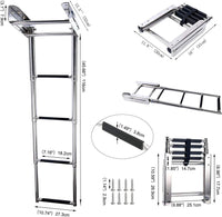 1 x RAW Customer Returns FreeTec 4-Step Swimming Ladder Ladders for Boats Stainless Steel Under Platform Sliding Board for Boarding Boat Ladder - RRP €82.14