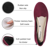 1 x RAW Customer Returns Ataiwee Large Women s Ballerina Flats - Fashion Wide Width Flat Shoes, Red Wine 1910003, 40.5 EU Large - RRP €60.0