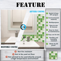 1 x RAW Customer Returns Cendray 20 pieces tile stickers oil-proof waterproof PVC self-adhesive decoration mosaic style kitchen bathroom tile stickers 20 x 20 cm, green  - RRP €20.99