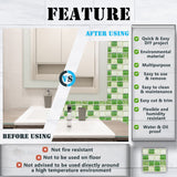 1 x RAW Customer Returns Cendray 20 pieces tile stickers oil-proof waterproof PVC self-adhesive decoration mosaic style kitchen bathroom tile stickers 20 x 20 cm, green  - RRP €20.99