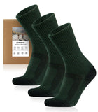 1 x RAW Customer Returns FORVEVO 3 Pairs Merino Wool Socks Men 43-46 Green, 60 Merino Winter Socks Anti-Blister, Thermal Socks, Hiking Socks for Trekking Outdoor - RRP €18.14