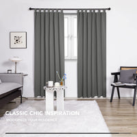 1 x RAW Customer Returns Deconovo blackout curtain loops curtains opaque curtain opaque loops cold protection thermal curtain thermal curtain heat protection, 242 x 132 cm height x width , taupe, set of 2 - RRP €36.79