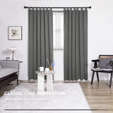 1 x RAW Customer Returns Deconovo Blackout Curtain Opaque Curtains Loops Thermo against cold, 200x140 cm Height x Width , Light Grey, Set of 2 - RRP €32.72