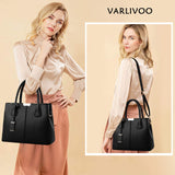 1 x RAW Customer Returns VARLIVOO Elegant Ladies Handbag Shoulder Bag Women Crossbody Bag Bags Shopper Waterproof PU Leather Handle Bags Black - RRP €40.8