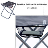 1 x RAW Customer Returns Azarxis Camping Folding Stool, Portable and Lightweight Stool for Fishing Hiking Garden BBQ with Carry Bag Gray - L  - RRP €33.71