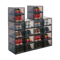 1 x RAW Customer Returns PAIDE P shoe boxes organizer 20 pack. Transparent shoe storage for sneakers and trainers. Shoe cabinet for storage. Shoe drawers. Sneaker display. 20 pieces black  - RRP €138.22