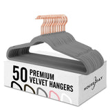 1 x RAW Customer Returns HOUSE DAY Pack of 50 clothes hangers, velvet gray, trouser hangers, space-saving, suit hangers, thin clothes hangers, non-slip, 360 rotating hook, velvet hangers for dresses, tank tops, heavy clothes - gray - RRP €26.21