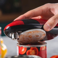 1 x RAW Customer Returns Cooks Professional Electric Can Opener, Automatic Cordless Can Opener for Arthritis and Arthritis, Hands Free Operation, One Touch Design, Red and Black - RRP €29.0