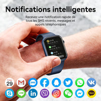 1 x RAW Customer Returns Mingtawn Smartwatch with Bluetooth calls, 1.85 inch smart watch for men and women, IP67 waterproof sports watch with 100 sports modes, fitness watch with heart rate sleep monitoring pedometer for Android iOS - RRP €22.99