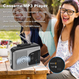 1 x RAW Customer Returns MYPIN Portable Cassette Converter Recorder, Cassette Player, AM FM Radio, Stereo, with Speaker and Headphone Jack, Supports Recording, Fast Forward and Rewind - RRP €44.99