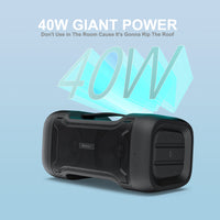 1 x RAW Customer Returns oraolo Bluetooth Speaker with Deep Bass, Portable Speakers, Wireless Stereo Sound, IPX6 Waterproof, TF SD Card, AUX-in, USB Input, Built-in Mic, Beach, Pool - RRP €21.6