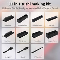 1 x RAW Customer Returns MLRYH Sushi Maker Kit Sushi Maker 12 Pieces Plastic Premium Set Sushi Tool Set Sushi Rice Roll Molds DIY Sushi Roller Tool for Beginners at Home. - RRP €20.64