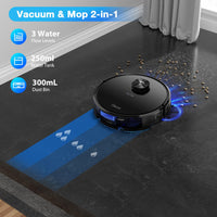 1 x RAW Customer Returns Tikom L9000 Robot Vacuum Cleaner with Mop Function, LiDAR Navigation, 4000Pa Robot Vacuum Cleaner, 150Mins Max, Self-Charging, WiFi, 14 No-Go Zones, for Pet Hair, Carpet, Hard Floor - RRP €249.99