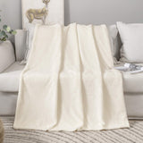 1 x RAW Customer Returns MIULEE Cuddly Blanket Granulate Fleece Blanket Flannel Blanket Soft Fluffy Plain Blankets Couch Blanket Sofa Blanket Blanket for Bed Sofa Bedroom Office, 170x210 cm Cream White - RRP €27.99