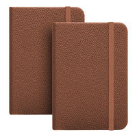 1 x Brand New Fjllrven Pack of 2 A7 Notebook Pocket Mini Notepad Hard Cover with 200 Pages, 3.9 x 2.7 Pocket Notebook Diary Leather with Bookmark and Elastic Closure Band, Bronze - RRP €11.09