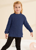 1 x Brand New YBENLOVER Children s Girls Fleece Knitted Jumper Fuzzy Pullover Warm Winter Tops Sweater Dark Blue, 120 5-6 Years  - RRP €25.32