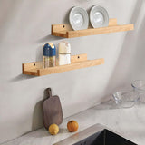 1 x RAW Customer Returns YheenLf Wall Shelves, Set of 2 Hanging Shelves, Floating Shelves, 40cm Length, with High Edges, for Photo Frames, Decorations, Spices, for Kitchen, Living Room, Natural - RRP €31.96