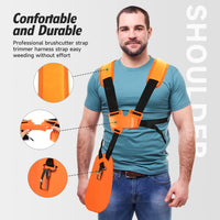 1 x RAW Customer Returns YOUSHARES Shoulder Strap Straps Double Shoulder Strap Grass Trimmer Cutter Lawn Mower Trimmer Shoulder Strap For Stihl FS Brush Cutter Brushcutter Orange  - RRP €13.99