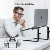 1 x RAW Customer Returns BONTEC Laptop Stand, Laptop Stand Height Adjustable, Ergonomic Laptop Holder, Compatible with Most 10-17 Inch Laptops, Space Black - RRP €23.0