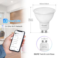 1 x RAW Customer Returns DiCUNO GU10 Smart LED dimmable 5W, Alexa light bulb MR16, replacement for 50W halogen spotlights, 320LM, WLAN lamps compatible with Alexa, Google Home, warm white, daylight white, 16 million colors, pack of 4 - RRP €32.26