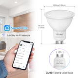 1 x RAW Customer Returns DiCUNO GU10 Smart LED dimmable 5W, Alexa light bulb MR16, replacement for 50W halogen spotlights, 320LM, WiFi lamps compatible with Alexa, Google Home, warm white, daylight white, 16 million colors, pack of 4 - RRP €35.28