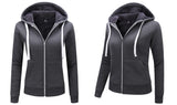 1 x Brand New SwissWell fleece jacket women s hoodie with hood sweat jacket warm basic hooded jacket with zip causal hoodie plush jacket women s winter jacket for women dark grey - RRP €47.02