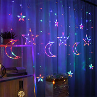 1 x RAW Customer Returns Fairy lights star curtain, star light curtain, fairy lights stars for windows, light curtain lights, LED fairy lights, for Christmas, birthday, party, wedding, decoration - RRP €17.14