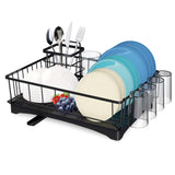 2 x Brand New TONLEA Dish Drainer Rack, Stainless Steel Dish Racks for Kitchen Counter, Space Saving Dish Drainer, Hanging Fruit Basket with Tray, Kitchen Organizers and Storage, Black - RRP €54.44