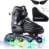 1 x RAW Customer Returns Wheelive Adjustable Inline Skates for Kids and Adults, Roller Skates Performance with Full Light Wheels Ideal for Boys Girls Men Women - RRP €50.41