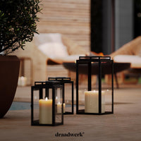 1 x RAW Customer Returns draadwerk lanterns set of 2 Garden lantern Home decoration for indoor outdoor Large outdoor lanterns Designer decoration for living room, balcony garden black  - RRP €64.9