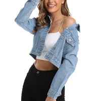 1 x RAW Customer Returns MISS MOLY Denim Jacket Women s Short Jeans Jackets Transition Jacket Denim Jacket Light Blue X-Large - RRP €48.4