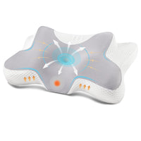 2 x RAW Customer Returns DONAMA Neck Pillow Memory Foam Pillow, Sleeping Pillow for Side Back Stomach Sleepers - RRP €77.98