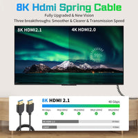 1 x RAW Customer Returns Duttek 8K HDMI 2.1 Cable 2.5M, HDMI to HDMI Cable 48Gbps, Extreme Thin HDMI Male to Male Cable Supports 8K 60Hz, 4K 120Hz Compatible with TV, Monitor, Computer, Xbox, Laptop - RRP €24.74