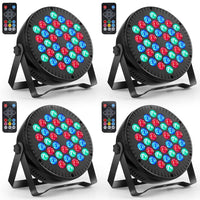 1 x RAW Customer Returns Party light, LED spotlight RGB DJ light party lighting LED Par stage light with DMX interface and remote control, set of 4 - RRP €99.95