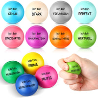 1 x RAW Customer Returns Aoriher Pack of 12 Motivational Stress Balls Bright Colors Foam Stress Relief Balls with Inspirational Sayings Inspirational Small Antistress Ball for Stress Relief for Relief Encouragement - RRP €17.14