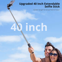 1 x RAW Customer Returns ATUMTEK Selfie Stick Tripod, Extendable Bluetooth Selfie Stick with 100CM TikTok Selfie Stick for iPhone 12 11 11 Pro X XS 8 7 Plus, Samsung Galaxy S10, Huawei and other 4.7 to 6.5 inch smartphones - RRP €18.99