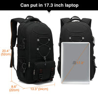 1 x RAW Customer Returns Besttravel Travel Backpack 45L Waterproof Large Capacity for 17.3 Laptop Trekking Men Women for Outdoor Sports Camping - Black - RRP €35.99