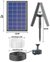 1 x RAW Customer Returns Biling Outdoor Solar Fountain with Glass Panel, Bird Bath Water Pump, 3.5W Outdoor Solar Fountain with 4ft Water Pipe for Water Play, Ponds, Garden - RRP €26.21