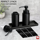 1 x RAW Customer Returns GMISUN soap dispenser black matt, 350ml soap dispenser glass with foam pump head, foam soap dispenser set with label for kitchen, bathroom - 2 pieces - RRP €18.14