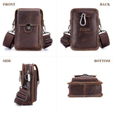 1 x RAW Customer Returns BAIGIO Cell Phone Case Leather Vintage Belt Bag Men s Hip Bag Small Shoulder Bag Crossbody Bag Retro Style Brown  - RRP €28.8