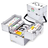 1 x RAW Customer Returns LIKEUDO 3 Layer Empty Aluminum Alloy Frame Medicine Box Drug Storage Box Medicine Case Portable Medical Case First Aid Kit - RRP €45.37