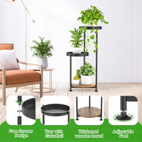 1 x RAW Customer Returns LyTaispuly 3 Tier Metal Plant Stand for Indoor, Tierd Corner Plant Stands Holder, Flower Shelf Display Rack for Living Room Outdoor Balcony Garden Patio, Black 3-Tier Black  - RRP €34.99